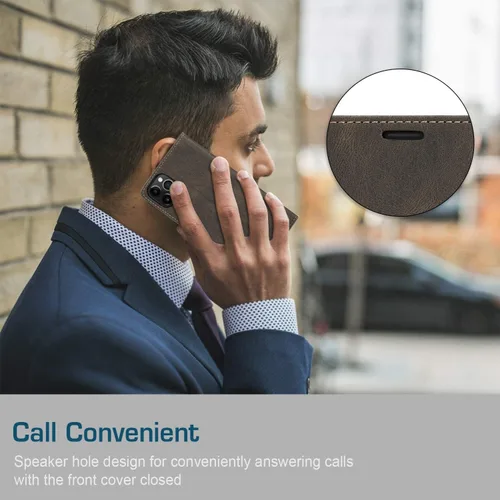 Miniatura 9 de japezop Funda tipo cartera para iPhone 11 Pro Max con tarjetero [bloqueo RFID], funda magnética de cuero con tapa para iPhone 11 Pro Max de 6.5 Café