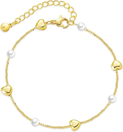 Miniatura 60 de Delicadas pulseras de oro para mujer, chapado en oro 18, ajustable, mal de ojo, mariposa, cuentas, perla, corazón, turquesa, hecha a mano para mujer