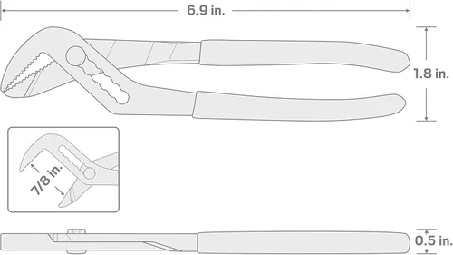 Miniatura 7 de TEKTON Alicates deslizantes de punta angular de 7 pulgadas (mandíbula de 7/8 pulgadas) PGA16007 Fabricado en Estados Unidos