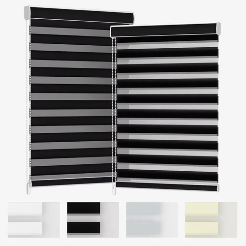 Miniatura 41 de MYshade Persianas enrollables de cebra opacas (85 %) con cordón para ventanas interiores, persianas de doble capa beige para dormitorio, baño, sala