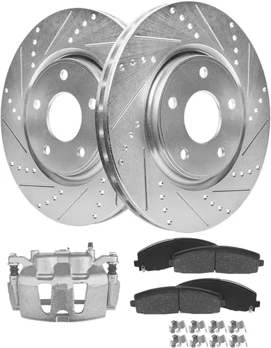 Miniatura 57 de Detroit Axle - Kit de freno delantero para Ford Explorer Mercury Mountaineer 2002-2005 Bujes de rodamiento de rueda perforados y ranurados rotores