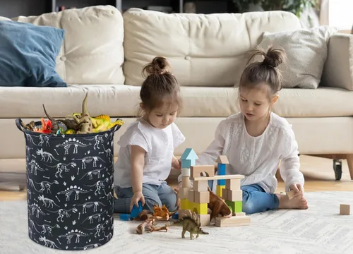 Miniatura 4 de Cesta de lavandería de dinosaurio para niños, cesta de lavandería para niños, cesta para guardería de bebé para niños y niñas, lindos organizadores