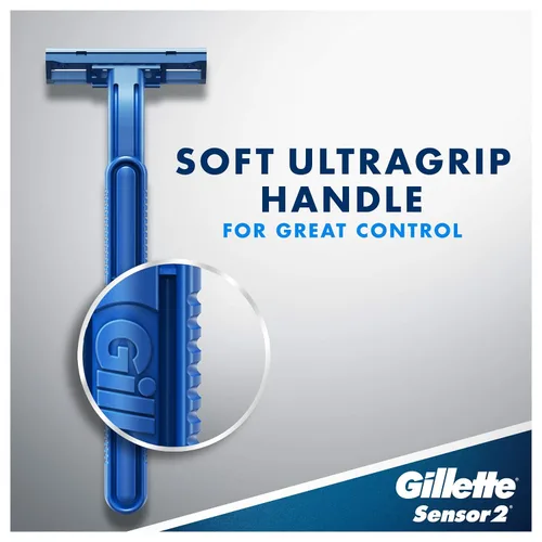 Miniatura 2 de Gillette Sensor2 - Cabeza giratoria + maquinillas de afeitar desechables Lubrastrip para hombre, 12
