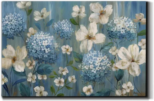 Miniatura 35 de Lienzo de arte de pared de paisaje abstracto con flores y bosque moderno, cuadros de arte para decoración de sala de estar, cocina, baño, oficina