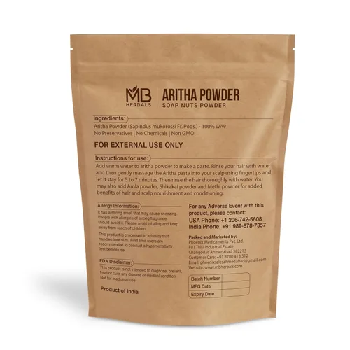 Miniatura 2 de MB Herbals Aritha Powder 16 oz 1 LB 100% puro y orgánico cultivado (silvestre) Jabón en polvo de nuez Champú y acondicionador natural