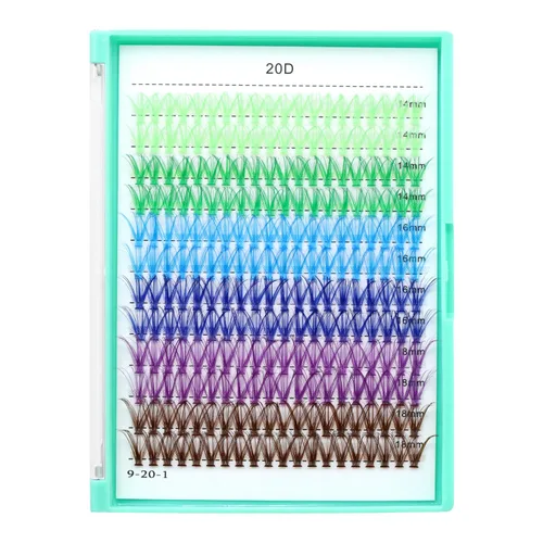 Miniatura 15 de Bodermincer - Bandeja grande de 240 pestañas de rizo D de 0.3 a 0.8 pulgadas (8 a 20 mm) para elegir, pestañas postizas individual para maquillaje