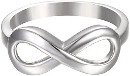 Miniatura 2 de BORUO Anillo infinito Anillos de plata de ley chapada en platino sobre plata de ley 925 Anillo de nudo Anillo de forma de infinito Regalo