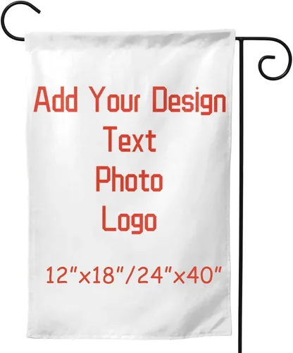Banderas de jardín personalizadas de 12 x 18 pulgadas de doble cara para exteriores, diseño de banderas de recuerdos personalizadas con tu propia