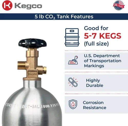 Miniatura 3 de Cilindro de aire de gas comprimido de tanque de CO2 de aluminio de 5 lb