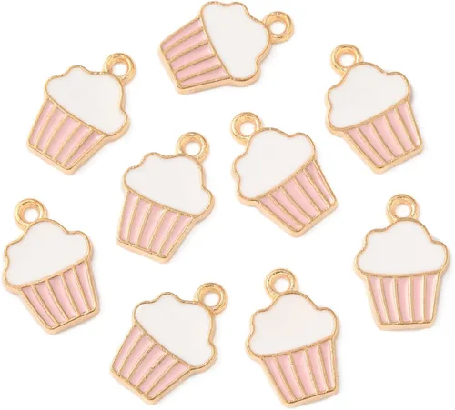 Miniatura 9 de DanLingJewelry 100 dijes de destello blanco esmaltado, dijes de relámpago para hacer joyas 100pcs-Flash Blanco