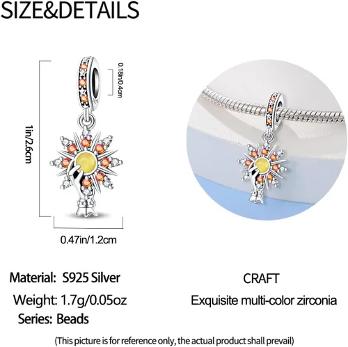 Miniatura 15 de KUNSIR Los abalorios se adaptan a pulseras Pandora para mujer, plata de ley 925, cuentas colgantes de joyería para niñas, dijes de feliz cumpleaños