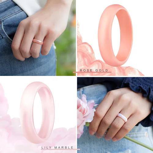 Miniatura 3 de ThunderFit - Anillo de boda de silicona para mujer 732pulgadas de ancho 564pulgadas de grosor