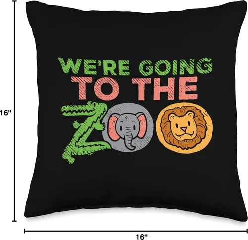 Miniatura 4 de Funny Zoo Lover Gifts Going to The Zoo Trip Safari Visit Adventure Wildlife Kids - Almohada de 16 x 16 pulgadas, multicolor