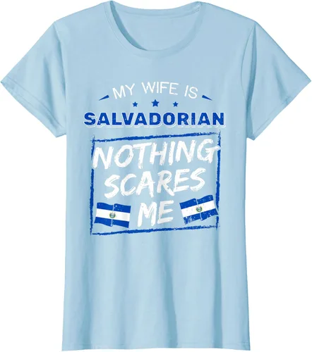 Miniatura 34 de Camiseta con la bandera de raíces salvadoreñas de El Salvador My Wife Is Salvadoran Roots, Negro