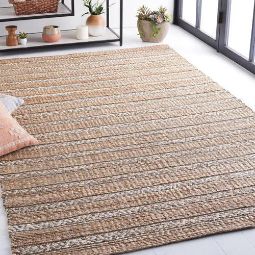 Miniatura 18 de SAFAVIEH Natural Fiber Collection NFB655Z - Alfombra de pasillo de 2 pies 3 pulgadas x 8 pies, color negro y natural, hecha a mano de yute a rayas