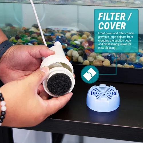 Miniatura 4 de TERA PUMP Bomba de agua sumergible eléctrica para tanque de peces de 12 V con manguera de descarga de 30 pies y entrada de malla filtrada, bomba