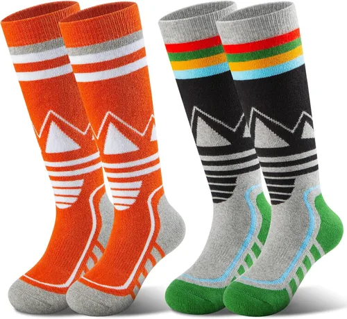 Miniatura 7 de Calcetines de esquí de lana merino para niños, 2 pares/3 pares, cálidos y gruesos, calcetines de nieve OTC para niños y niñas, esquí de invierno