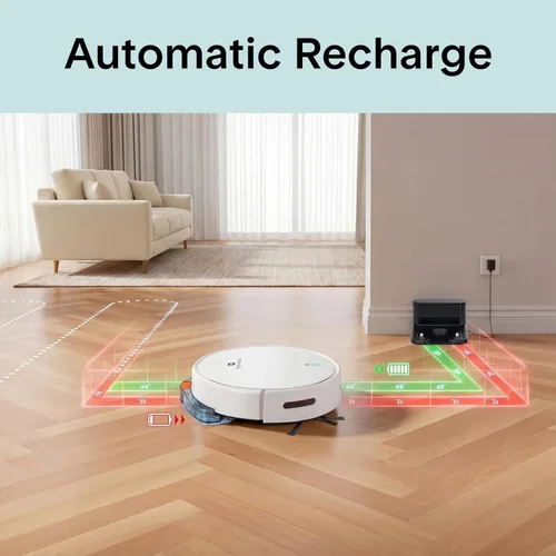Miniatura 5 de SereneLife Robot aspirador automático y trapeador, control de aplicación, 3 modos de limpieza, sensores inteligentes anticaídas, carga automática