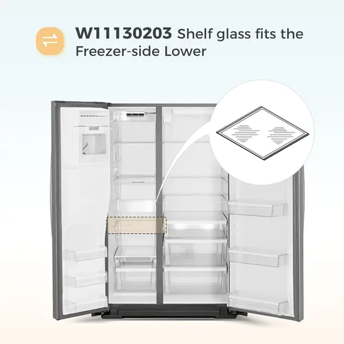 Miniatura 3 de [2026] Estante de vidrio para congelador W11130203 actualizado compatible con refrigerador Whirlpool, W10527849 W10773887 WPW10527849 Estante