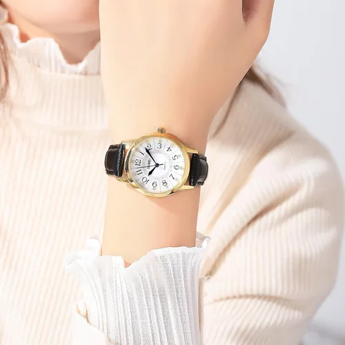 Miniatura 2 de SKMEI Lady Watches for Women Waterproof Leather Band Easy Reader Dress Diamond Analog Quartz Small Face Business Light Wrist Watch Girls Gifts