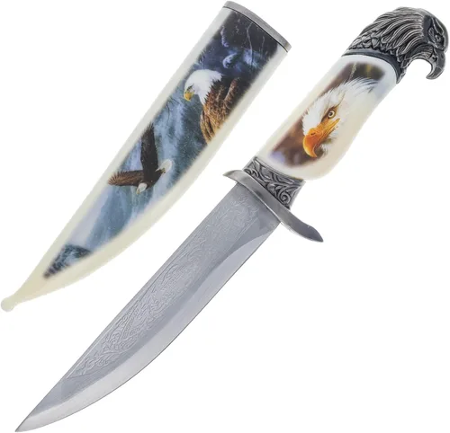 Miniatura 13 de ASR Outdoor Cuchillo de caza de coleccionistas de 13 pulgadas con vaina decorativa y mango con cabeza de animal (muchos estilos)