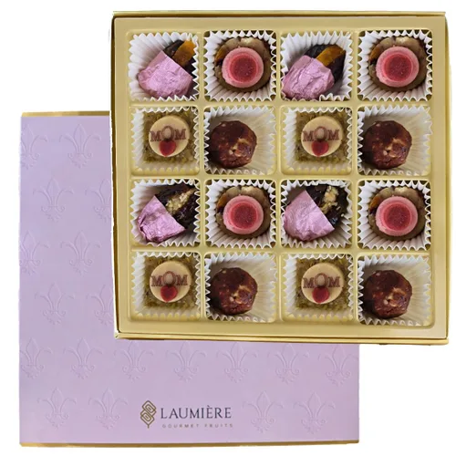 Miniatura 16 de Laumiere Gourmet Fruits – Colección Celebraciones – Cesta de cumpleaños con frutas y frutos secos, pasteles y velas, sin azúcar añadido, sin gluten