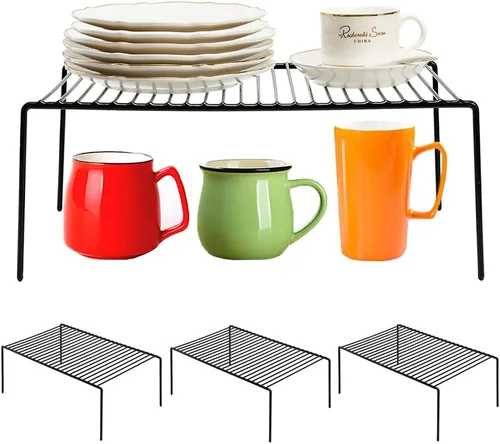 Miniatura 10 de Redrubbit Estante de almacenamiento grande (15.7 x 9.4 pulgadas), juego de 6, inoxidable, minimalista, blanco, acero metálico, 6 estantes, cocina