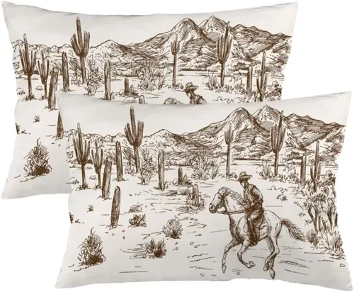 Miniatura 11 de Juego de 2 fundas de almohada con estampado de vaca, tamaño Queen, color blanco y negro, fundas de almohada lumbar, fundas decorativas estándar