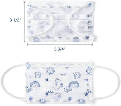 Miniatura 7 de Albatross Health New England Paquete de 50 mascarillas desechables para niños. Transpirable de 3 capas, antipolvo, saliva, smog para niños y niñas