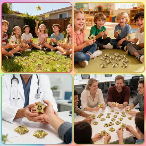 Miniatura 6 de SHQDD 36 bolas de estrés, bolas de estrés de estrella para adultos y niños, mini bolas de espuma para aliviar el estrés, alivio de la ansiedad