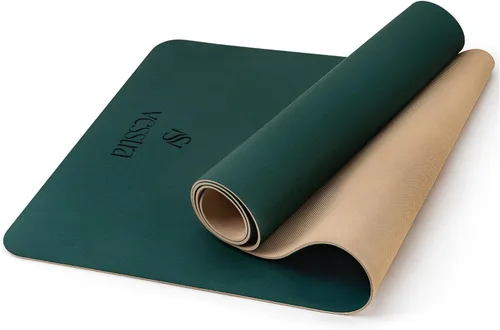 Esterilla de yoga premium – Agarre de poliuretano antideslizante activado por el sudor I Base de goma natural I 0.157 in para yoga, pilates y Verde