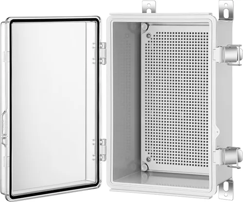 Miniatura 9 de Gratury Caja de conexiones, carcasa de plástico impermeable IP67 para proyectos eléctricos, cubierta gris con bisagras, incluye placa de montaje