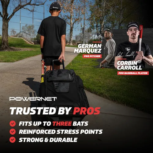 Miniatura 2 de PowerNet Odyssey - Bolsa de softbol y béisbol, mochila con ruedas para equipo de béisbol, bolsa de murciélago con 4 mangas de murciélago