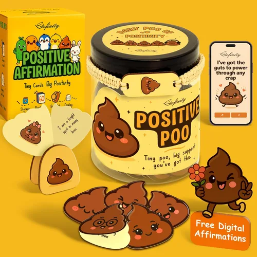 Miniatura 29 de Stofinity Tarro de 60 tarjetas de afirmación de pepinillos positivos – Regalo de aliento, positividad y apoyo emocional para niñas adolescentes