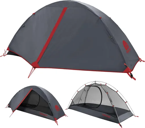 Miniatura 13 de Tienda de campaña para mochilero de 1/2 persona para camping, tienda de campaña ultraligera e impermeable, tienda de campaña compacta fácil