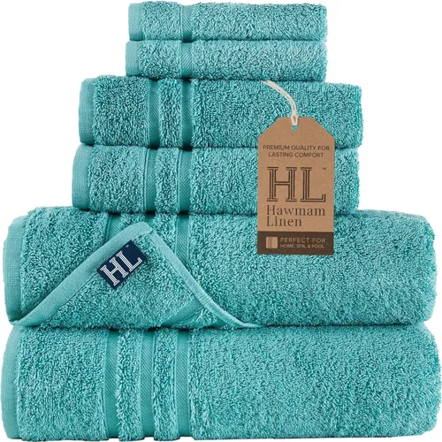 Miniatura 45 de Juego de 6 toallas de baño negras para baño, algodón turco original, suave, absorbente y de primera calidad, 2 toallas de baño, 2 manos y 2 toallas