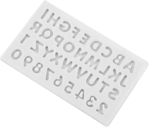Miniatura 9 de Moldes de silicona con forma de letras, herramienta de decoración, rosa, gris, molde del alfabeto para pastel, fondant, chocolate (gris)