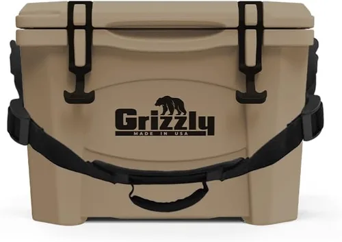 Grizzly - Enfriador de 15 cuartos de galón | Baúl de hielo duradero con aislamiento rotomoldeado | Fabricado en Estados Unidos | Garantía de por