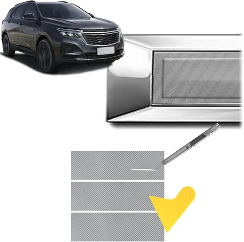 Miniatura 9 de QianBao Compatible con envoltura de vinilo de fibra de carbono de 11.8 x 4 pulgadas, kit de envoltura de emblema Chevy Bowtie con espátula y Negro 6