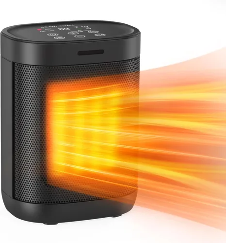 Miniatura 8 de Calentador de Espacio Pequeño de 1000W para Uso en Interiores, Calentamiento Rápido 2S, Calentador de Espacio Eléctrico de Cerámica PTC con 3 Modos