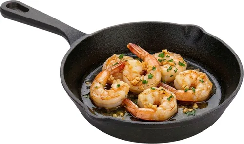 Miniatura 2 de Restaurantware Met Lux - Sartén sazonada de 6.5 x 10 x 1 pulgadas, 1 sartén resistente lista para horno, agujero para colgar, con boquilla