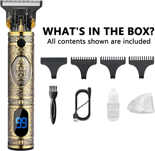 Miniatura 9 de AMULISS Cortadora de pelo profesional para hombre, sin huecos, inalámbrica, kit profesional de corte de pelo y aseo para hombres, pantalla LED
