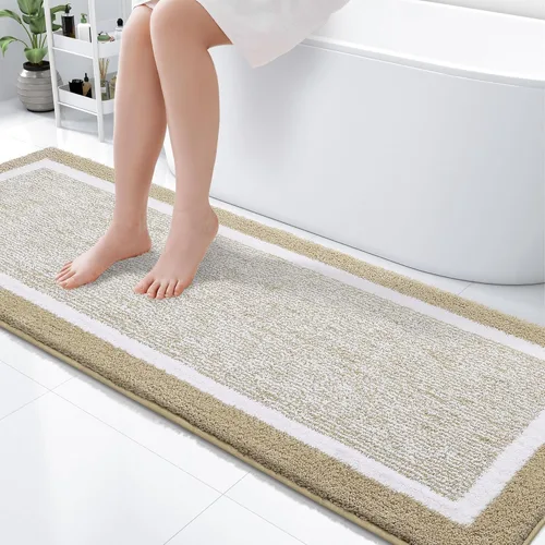 Miniatura 55 de OLANLY Alfombras de baño 24x16, tapete de baño de microfibra extra suave y absorbente, antideslizante, lavable a máquina, alfombra de baño esponjosa