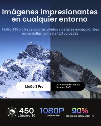 Miniatura 3 de XGIMI MoGo 3 Pro Nuevo proyector portátil, Google TV con licencia Netflix, soporte ajustable integrado, mini proyector compatible con bancos