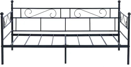 Miniatura 3 de Marco de Cama Diurna Tamaño Twin, Cama Diurna Marco de Cama Diurna de Metal Negro con Cabecero, Base de Plataforma de Colchón que Reemplaza