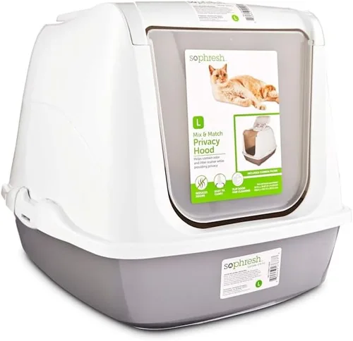 Miniatura 3 de So Phresh by Petco - Caja de arena abierta para gatos, color gris, grande, 19.5 pulgadas de largo x 14.8 pulgadas de ancho x 4.3 pulgadas de alto