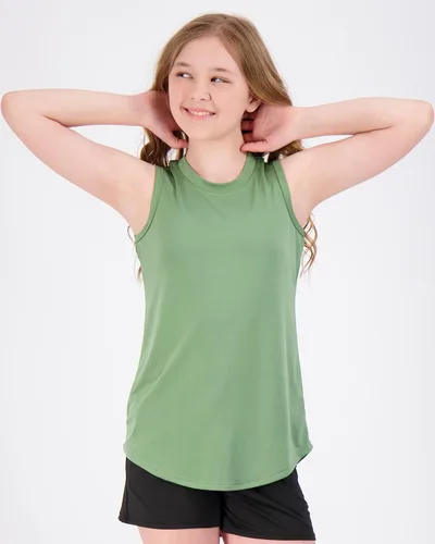 Miniatura 4 de Real Essentials Paquete de 4 Camiseta sin mangas Active Dry Fit Performance para niñas