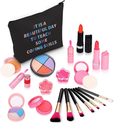 Miniatura 4 de ZJXHPO Bolsa de cosméticos de consejero Es un día asombroso para enseñar algunas habilidades de afrontamiento, maquillaje con cremallera, bolsa