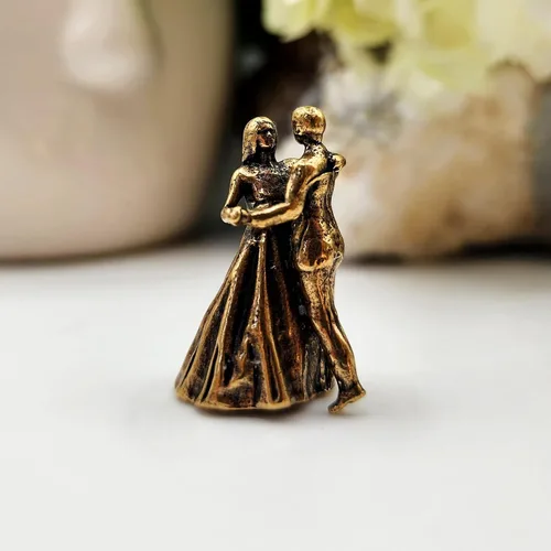 Miniatura 7 de Escultura en miniatura de pareja bailarina, hecha a mano, de latón, coleccionable, elegante, de pie
