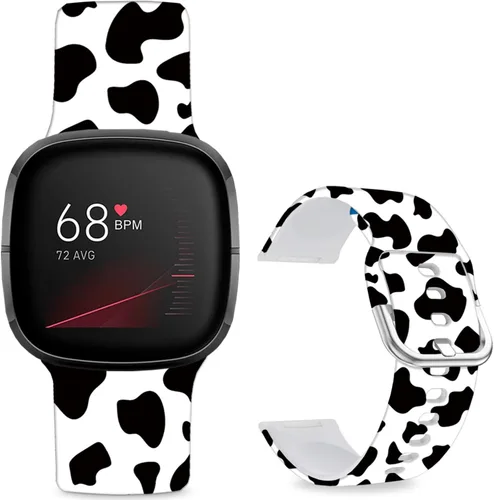 Miniatura 8 de Correas de reloj de dibujos animados con estampado floral compatibles con Fitbit Versa 4/Versa 3/Fitbit Sense 2/Sense Band de silicona suave